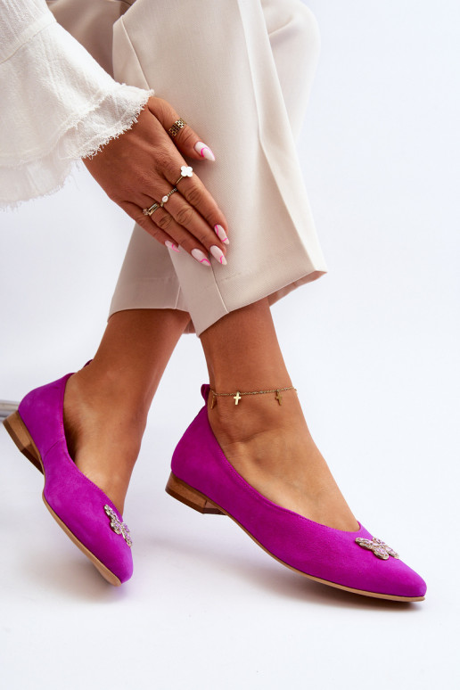 Zazoo 2887 Ballerine in camoscio Con decorazioni Farfallem colore rosa Zazoo 2887 Ballerine in camoscio Con decorazioni Farfallem colore rosa