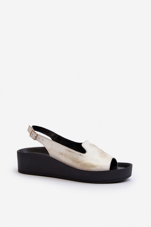 Zazoo 2893 Sandali da donna Pelle na Spessoj PodeszAie colore dorato Przecierany Zazoo 2893 Sandali da donna Pelle na Spessoj PodeszAie colore dorato Przecierany