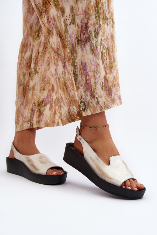 Zazoo 2893 Sandali da donna Pelle na Spessoj PodeszAie colore dorato Przecierany Zazoo 2893 Sandali da donna Pelle na Spessoj PodeszAie colore dorato Przecierany