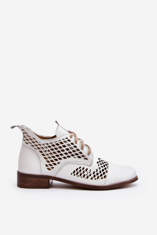 Zazoo 2704 Pelle Stivali traforati Colore bianco Zazoo 2704 Pelle Stivali traforati Colore bianco