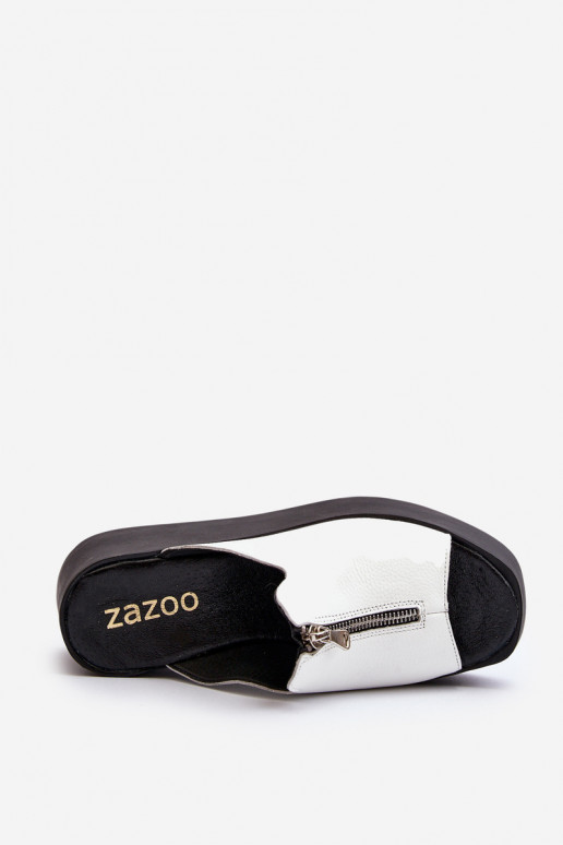 Zazoo 2916 Femminile Pantofole con una piattaforma con cerniere Colore bianco Zazoo 2916 Femminile Pantofole con una piattaforma con cerniere Colore bianco