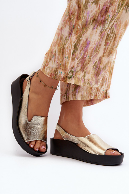 Zazoo 2893 Sandali da donna Pelle na Spessoj PodeszAie colore dorato Zazoo 2893 Sandali da donna Pelle na Spessoj PodeszAie colore dorato