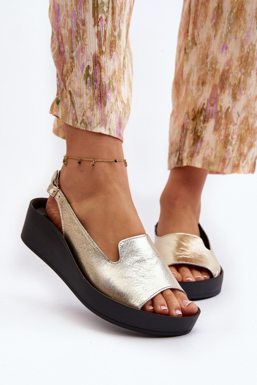 Zazoo 2893 Sandali da donna Pelle na Spessoj PodeszAie colore dorato Zazoo 2893 Sandali da donna Pelle na Spessoj PodeszAie colore dorato