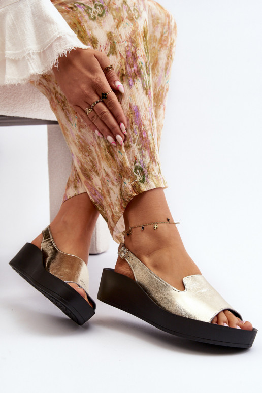 Zazoo 2893 Sandali da donna Pelle na Spessoj PodeszAie colore dorato Zazoo 2893 Sandali da donna Pelle na Spessoj PodeszAie colore dorato