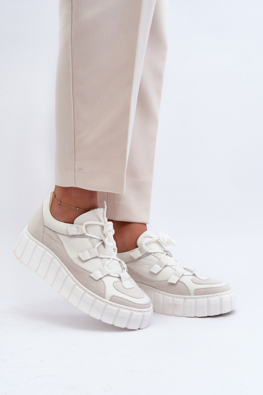 Femminile Pelle scarpe da ginnastica con una piattaforma M01/1 Zazoo colore avorio Femminile Pelle scarpe da ginnastica con una piattaforma M01/1 Zazoo colore avorio