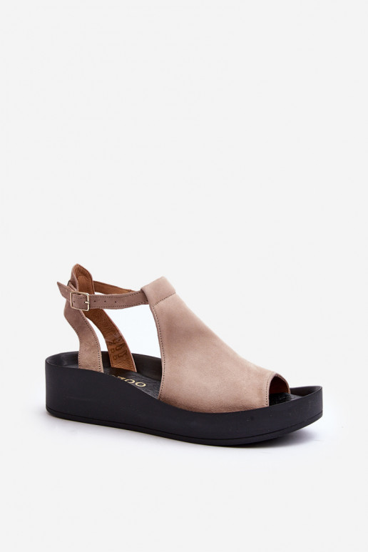 Zazoo 2914 Sandali da donna in camoscio beige Zazoo 2914 Sandali da donna in camoscio beige