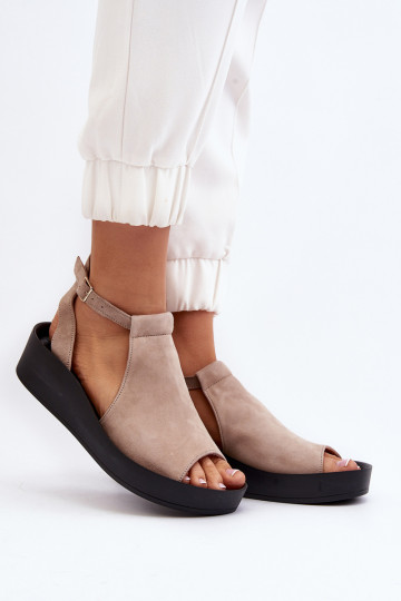 Zazoo 2914 Sandali da donna in camoscio beige 2