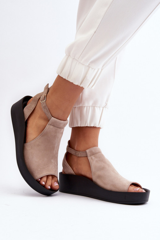 Zazoo 2914 Sandali da donna in camoscio beige Zazoo 2914 Sandali da donna in camoscio beige