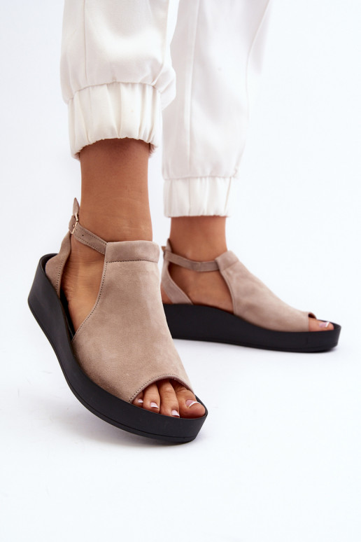 Zazoo 2914 Sandali da donna in camoscio beige Zazoo 2914 Sandali da donna in camoscio beige