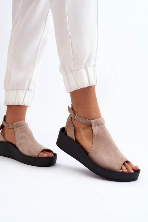 Zazoo 2914 Sandali da donna in camoscio beige Zazoo 2914 Sandali da donna in camoscio beige