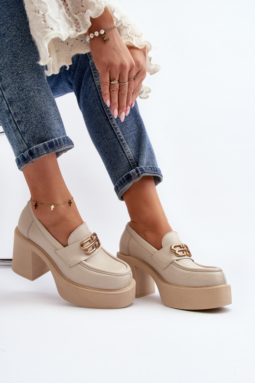 Zazoo 20170 scarpe Pelle Femminile con i tacchi colore avorio Zazoo 20170 scarpe Pelle Femminile con i tacchi colore avorio