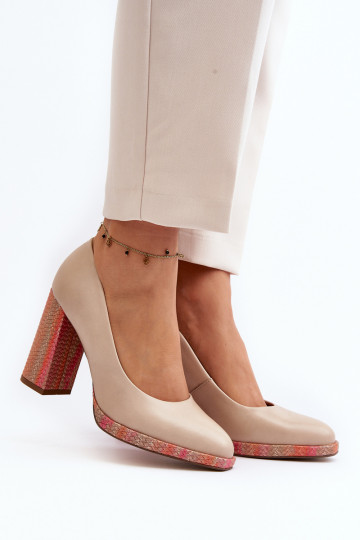 Scarpe con i tacchi Laura Messi 2746 colore avorio 2