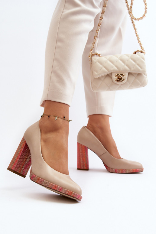 Scarpe con i tacchi Laura Messi 2746 colore avorio