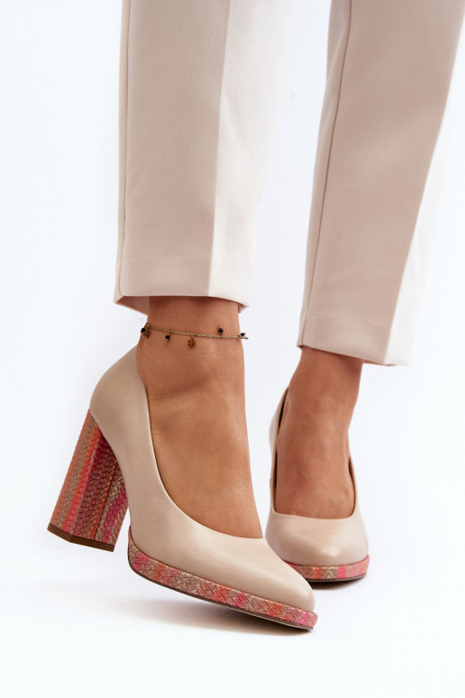 Scarpe con i tacchi Laura Messi 2746 colore avorio