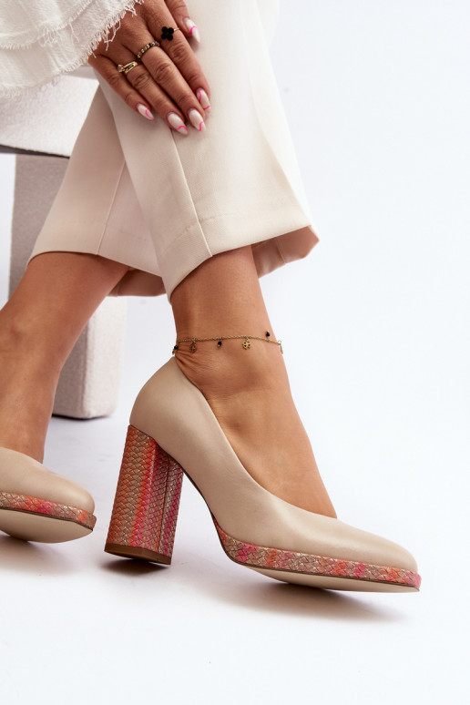 Scarpe con i tacchi Laura Messi 2746 colore avorio