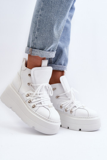 Zazoo 3416 Pelle Femminile scarpe da ginnastica Colore bianco 2