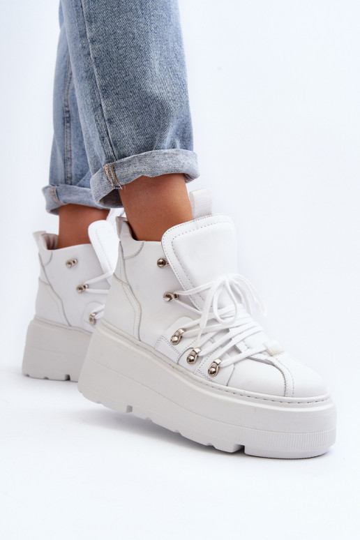 Zazoo 3416 Pelle Femminile scarpe da ginnastica Colore bianco