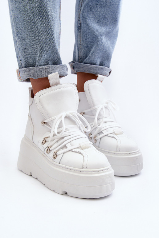 Zazoo 3416 Pelle Femminile scarpe da ginnastica Colore bianco