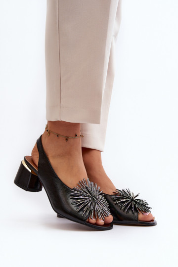 Sandali da donna con ornamenti Laura Messi 2719 neri 2