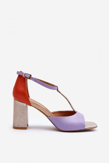 Sandali da donna con tacco Laura Messi 2759 color viola