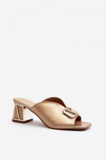Pantofole eleganti da donna con tacco Laura Messi 2771 color oro