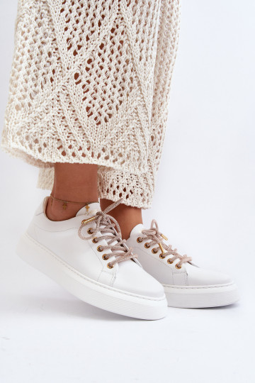 Pelle Femminile scarpe da ginnastica CheBello 4362 Colore bianco 2