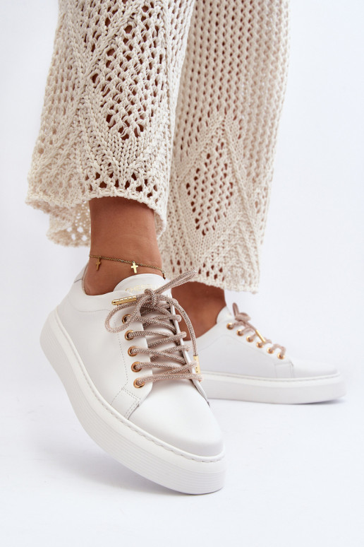 Pelle Femminile scarpe da ginnastica CheBello 4362 Colore bianco