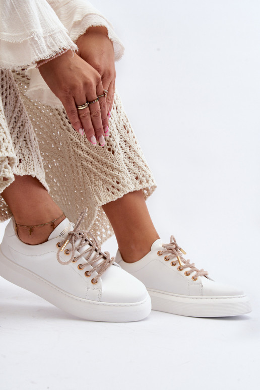 Pelle Femminile scarpe da ginnastica CheBello 4362 Colore bianco