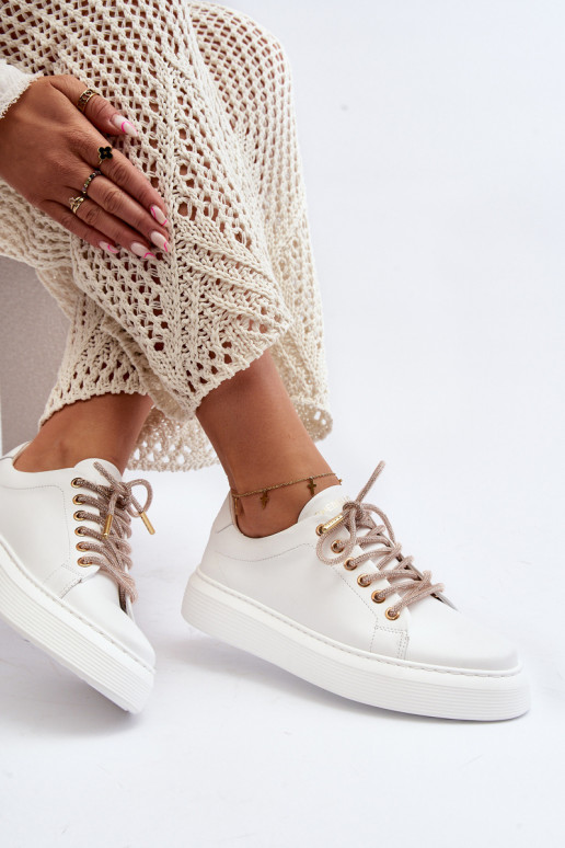 Pelle Femminile scarpe da ginnastica CheBello 4362 Colore bianco