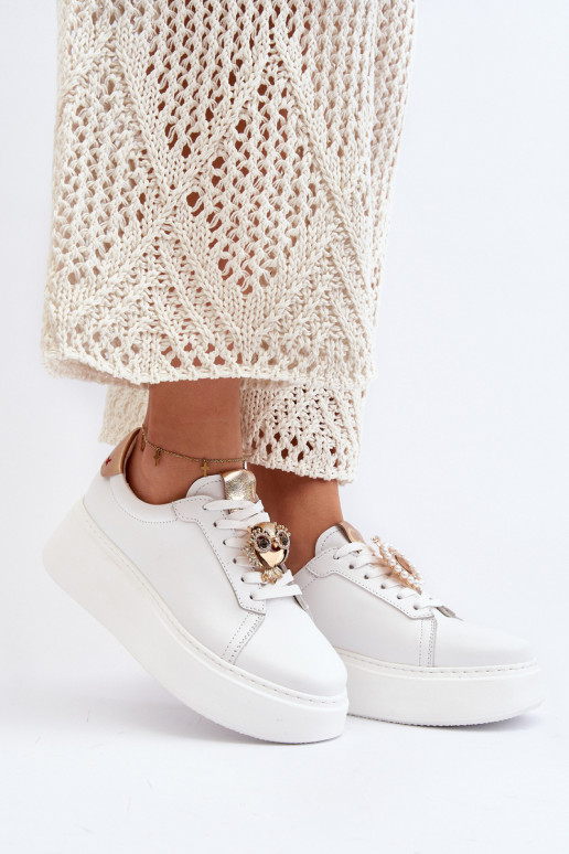 Femminile Pelle Scarpe modello sneakers CheBello 4411 Colore bianco Femminile Pelle Scarpe modello sneakers CheBello 4411 Colore bianco