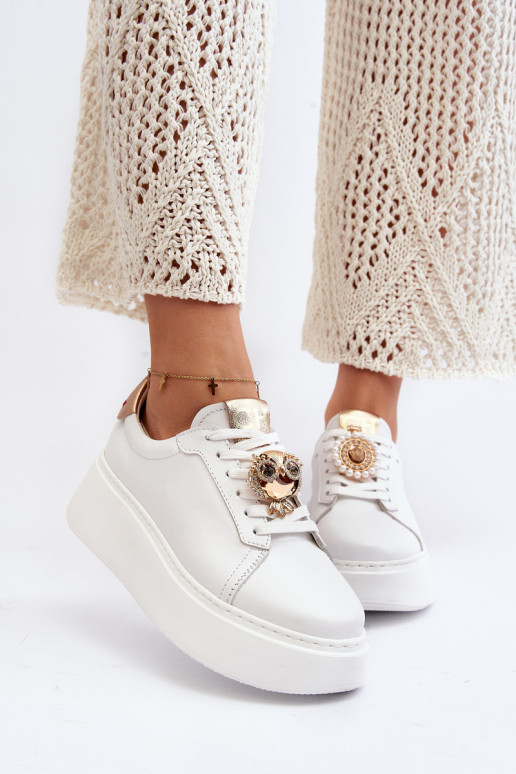 Femminile Pelle Scarpe modello sneakers CheBello 4411 Colore bianco Femminile Pelle Scarpe modello sneakers CheBello 4411 Colore bianco