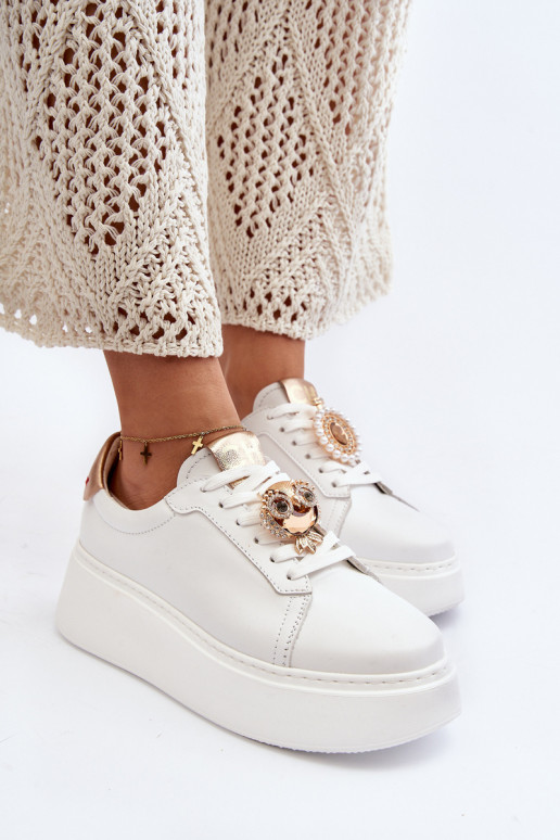 Femminile Pelle Scarpe modello sneakers CheBello 4411 Colore bianco Femminile Pelle Scarpe modello sneakers CheBello 4411 Colore bianco