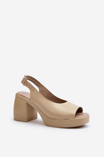 Zazoo 40376 Sandali da donna Su tacchi enormi beige 2