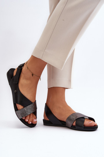 Sandali femminili Zazoo 40141 con chiusura adesiva color nero