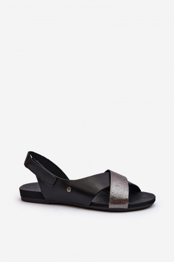 Sandali femminili Zazoo 40141 con chiusura adesiva color nero 2