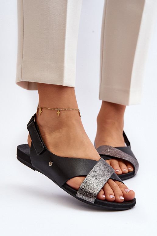 Zazoo 40141 Sandali da donna con chiusure adesive colore nero