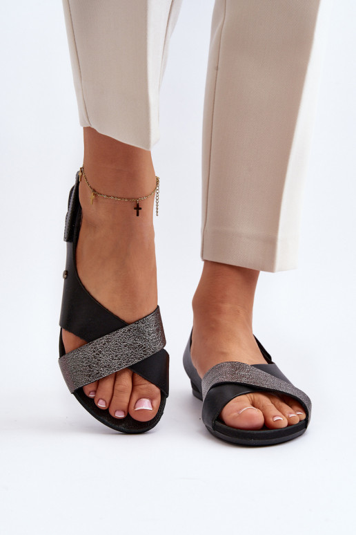 Zazoo 40141 Sandali da donna con chiusure adesive colore nero