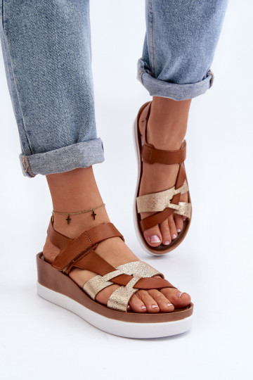 Zazoo 40397 Femminile Sandali da donna con una piattaforma colore marrone
