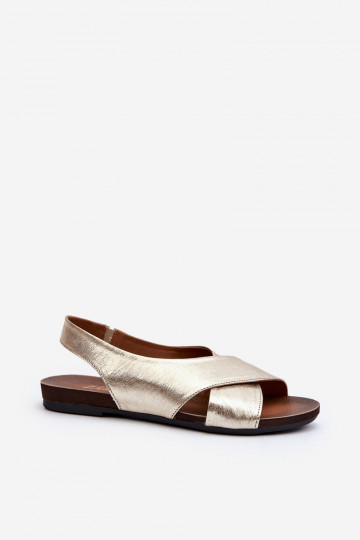 Sandali in pelle femminili Zazoo 40407 color oro 2