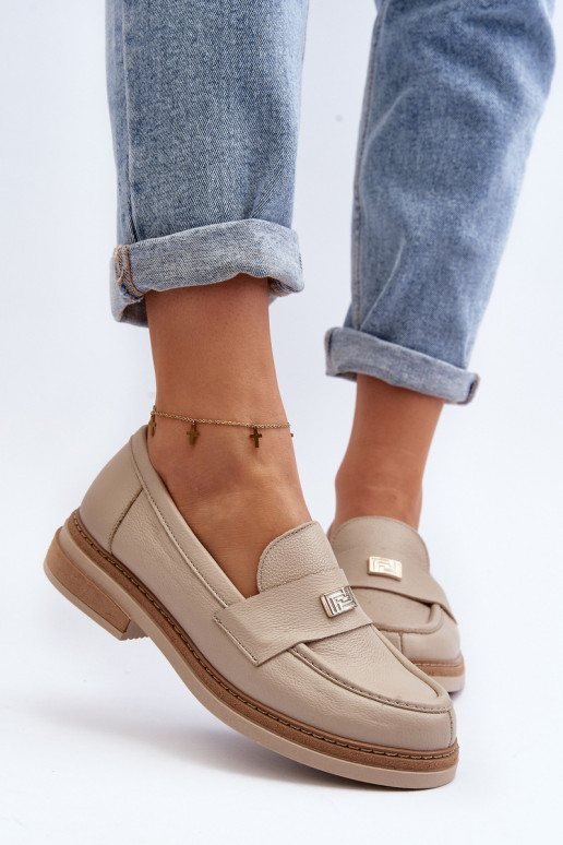 Zazoo 20165 Pelle mocassini da donna beige Zazoo 20165 Pelle mocassini da donna beige