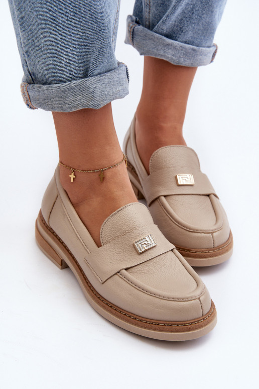 Zazoo 20165 Pelle mocassini da donna beige Zazoo 20165 Pelle mocassini da donna beige