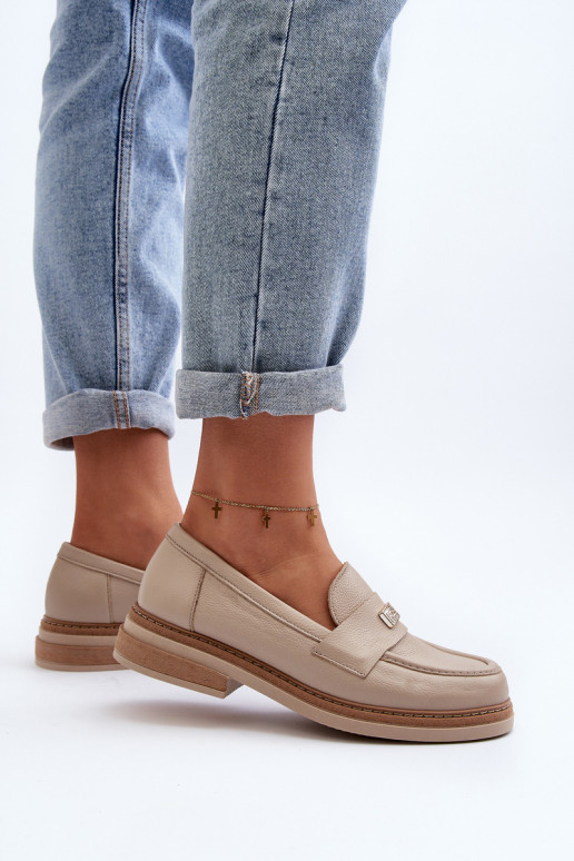 Zazoo 20165 Pelle mocassini da donna beige Zazoo 20165 Pelle mocassini da donna beige