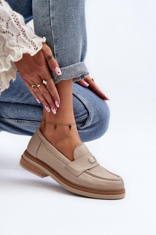 Zazoo 20165 Pelle mocassini da donna beige Zazoo 20165 Pelle mocassini da donna beige