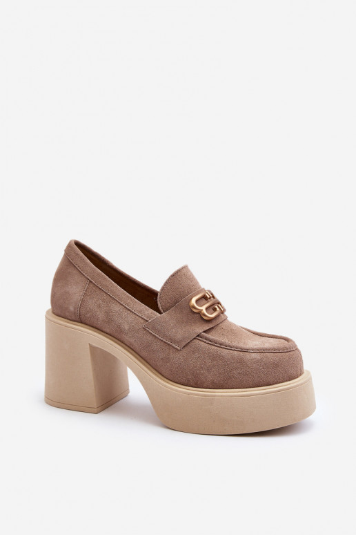 Zazoo 20170 scarpe dalla pelle scamosciata Femminile con i tacchi beige Zazoo 20170 scarpe dalla pelle scamosciata Femminile con i tacchi beige