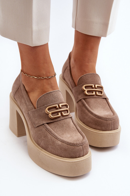 Zazoo 20170 scarpe dalla pelle scamosciata Femminile con i tacchi beige Zazoo 20170 scarpe dalla pelle scamosciata Femminile con i tacchi beige