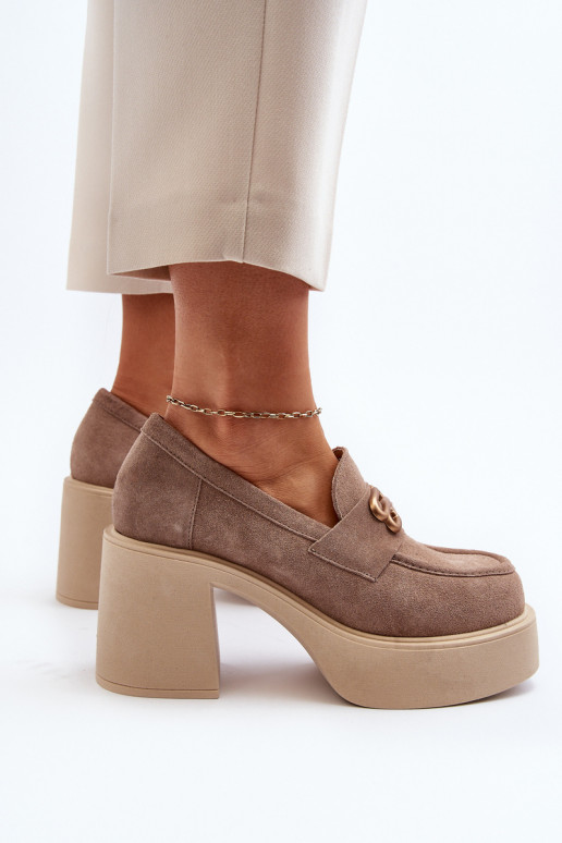 Zazoo 20170 scarpe dalla pelle scamosciata Femminile con i tacchi beige Zazoo 20170 scarpe dalla pelle scamosciata Femminile con i tacchi beige