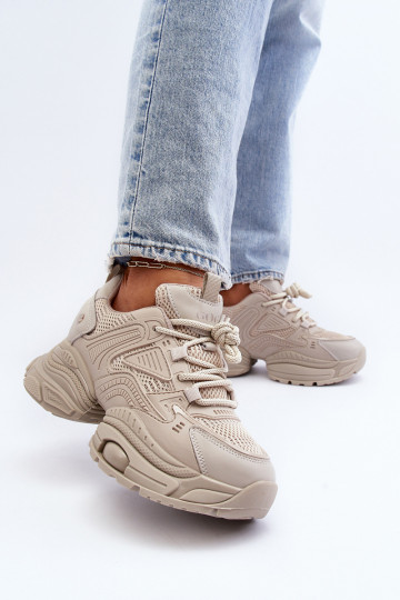 Scarpe sportive con suola chunky GOE NN2N4046 color sabbia