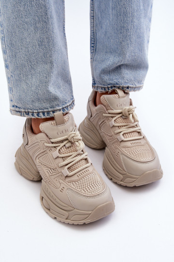 Scarpe sportive con suola chunky GOE NN2N4046 color sabbia 2