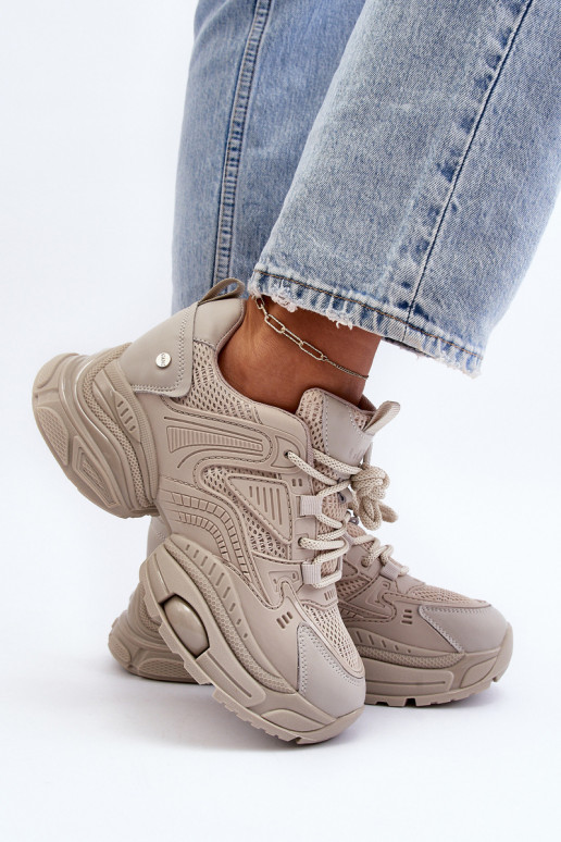 Scarpe modello sneakers con suole massicce alla moda GOE NN2N4046 beige Scarpe modello sneakers con suole massicce alla moda GOE NN2N4046 beige