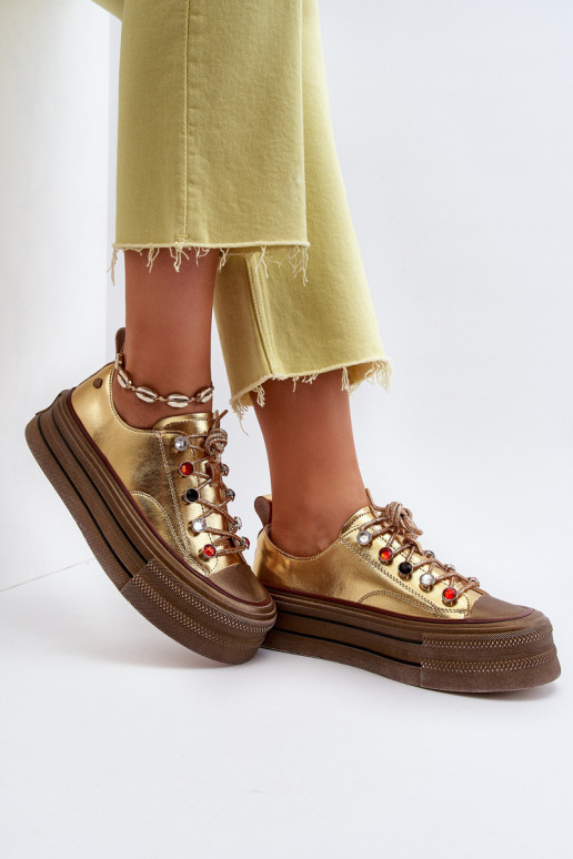 Scarpe da donna con una piattaforma GOE NN2N4055 colore dorato Scarpe da donna con una piattaforma GOE NN2N4055 colore dorato